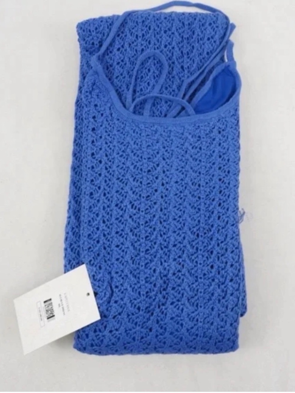 NWT - Capittana Ali Blue Knitted Maxi Crochet Dress - Size M/L - Picture 10 of 15